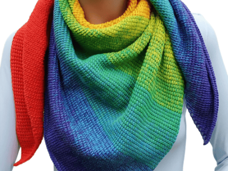 Rainbow Ombre Cotton Shawl
