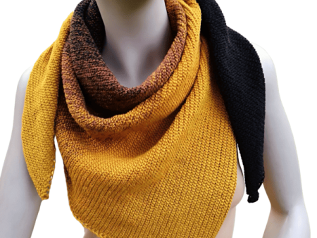 Yellow, Brown and Black Ombre Cotton Shawl