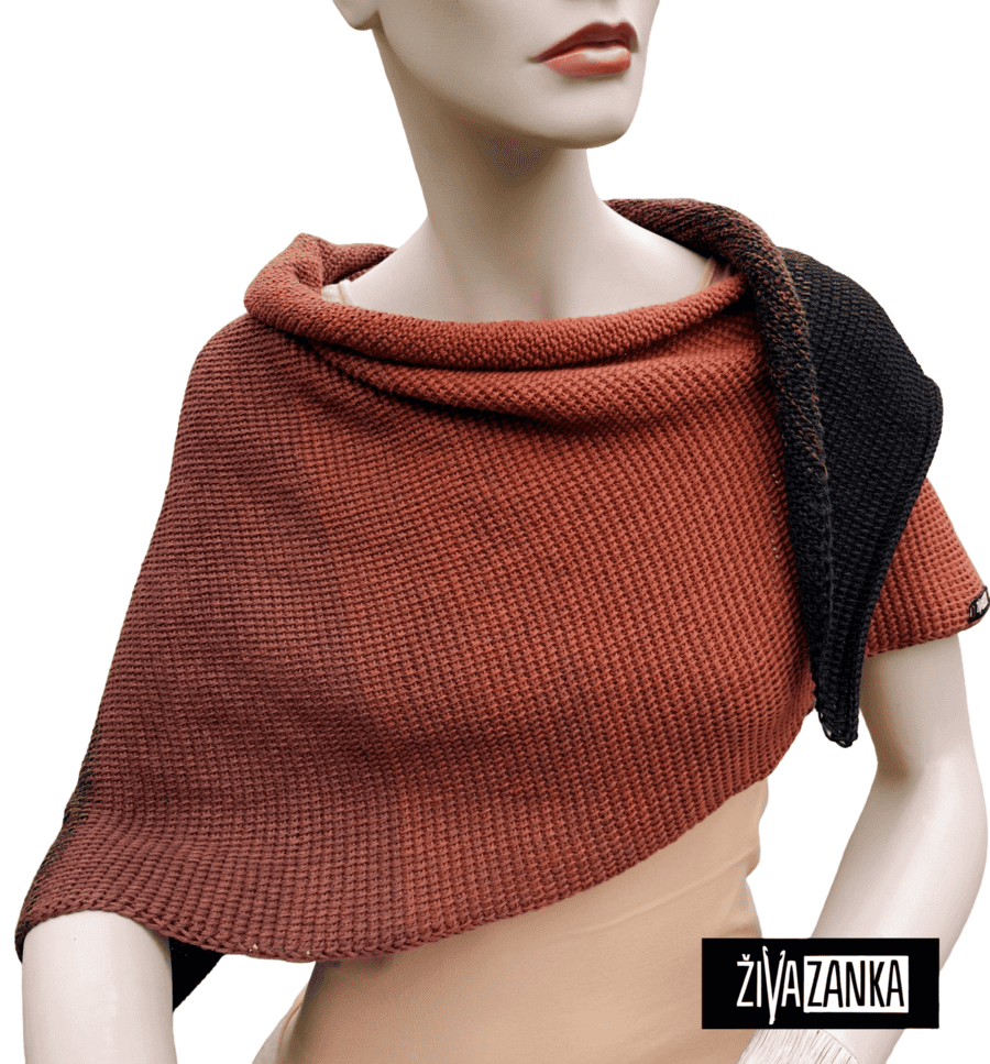 Brown & Black Ombre Cotton Shawl - Image 2