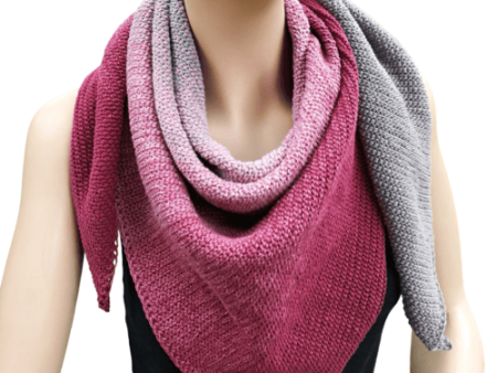 Red & Gray Ombre Cotton Shawl