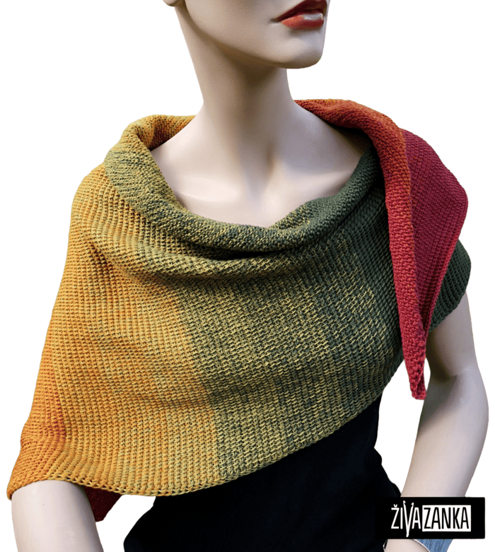 Autumn Ombre Cotton Shawl - Image 3