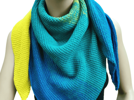 Blue & Yellow Ombre Cotton Shawl