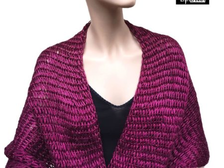 Burgundy Multifunctional Infinity Scarf with Metallic Effect