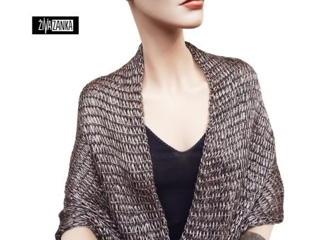 Dark Rose Gold Multifunctional Infinity Scarf with Metallic Effect