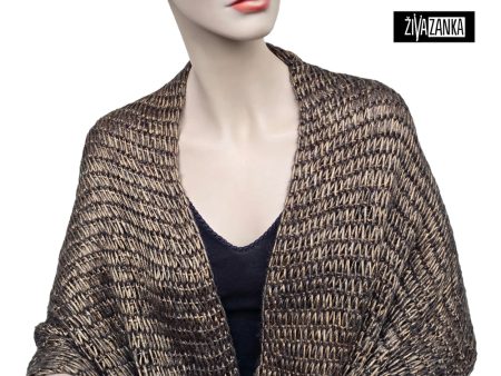 Dark Gold Multifunctional Infinity Scarf with Metallic Effect