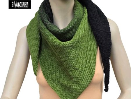 Olive Green & Black Ombre Cotton Shawl