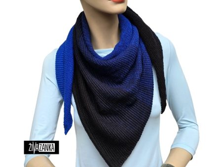 Blue & Black Ombre Cotton Shawl