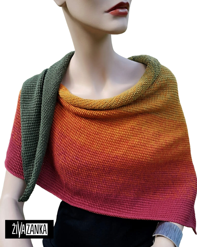 Autumn Ombre Cotton Shawl - Image 2