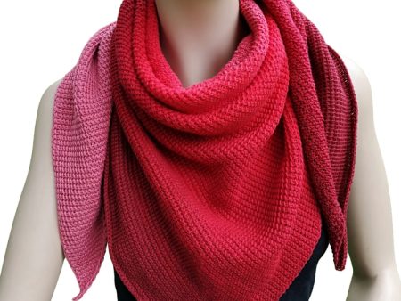 Red & Pink Ombre Cotton Shawl
