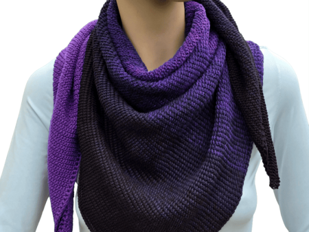 Violet & Black Ombre Cotton Shawl