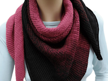 Bordeaux Red & Black Ombre Cotton Shawl