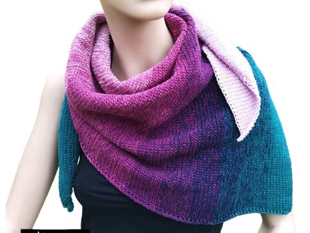 Purple Magenta & Petrol Ombre Cotton Shawl