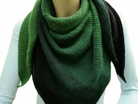 Green & Black Ombre Cotton Shawl