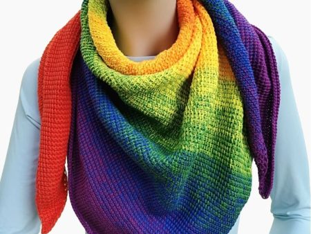 Rainbow Ombre Cotton Shawl