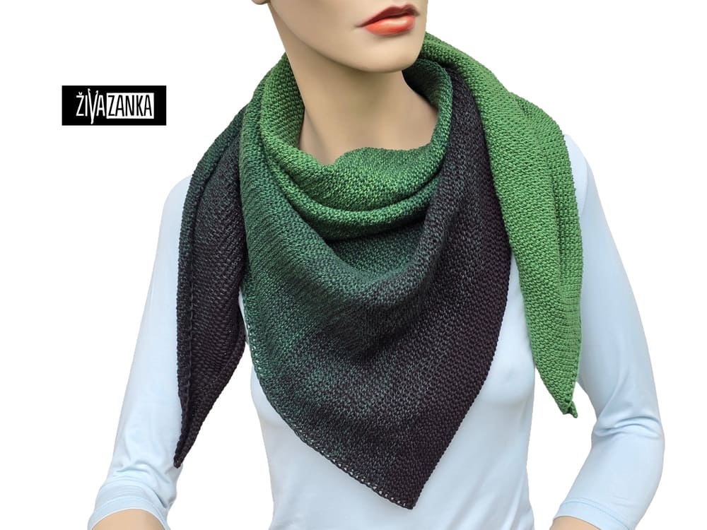 Green Forest Ombre Cotton Shawl - Image 2